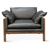 Maison Norah Accent Chair in Charme Black Leather