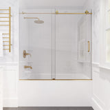 Don Series 56 to 60 in. x 62 in. Frameless Sliding Tub Door