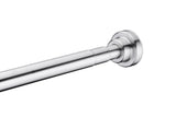 48-88 Inches Shower Curtain Rod with Shower Hooks in Polished Chrome | Adjustable Tension Shower Doorway Curtain Rod | Rust Resistant No Drilling Anti-Slip Bar for Bathroom | AC-AZSR88CH