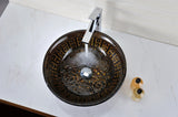 Opus Series 17 in. Bathroom Vessel Sink with Scratch-Tough and Stain-Resistant Surface in Lustrous Brown Glass