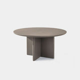 VICTORIA ALUMINUM Slatted Round Dining Table 60"