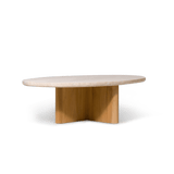 Victoria Teak Oval Stone Coffee Table