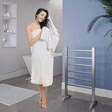 Naple Series 6-Bar Aluminum Wall Mounted/Free Standing Electric Towel Warmer Rack with Leg Attachment in Matte Finish