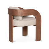 Roman Accent Chair with Khaki Fabric and Fawn Legs