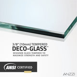 Madam Series 56 to 60 in. x 76 in. Frameless Sliding Shower Door with Clear or Tinted Tempered Glass and Tsunami Guard
