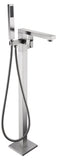 ANZZI Khone Floor Mount Tub Filler (41" H), 2-Handle Control, 60" Hand Sprayer, Solid Brass, cUPC Certified, Various Finishes