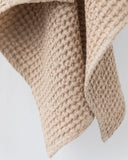 Waffle face towel in Beige