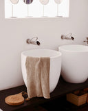 Waffle face towel in Beige