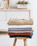 Hooded waffle baby towel in Dark gray
