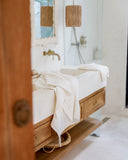 Waffle Bath Towel in White