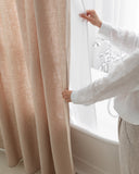 Waterproof linen shower curtain panel (1 pcs) in Natural