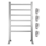 Naple Series 6-Bar Aluminum Wall Mounted/Free Standing Electric Towel Warmer Rack with Leg Attachment in Matte Finish