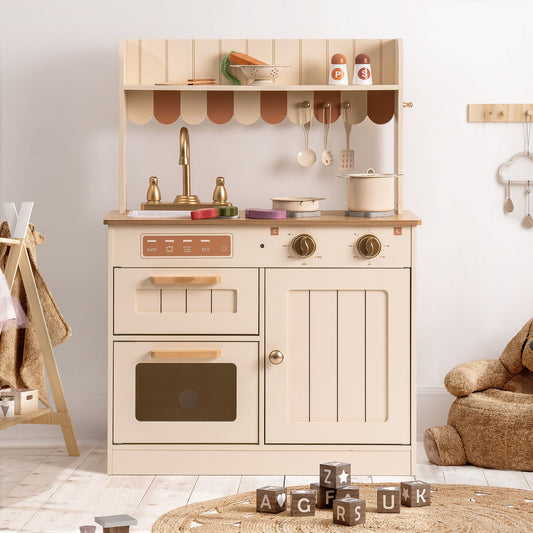 ROBUD Wooden Kids Play Kitchen Set - Olivia Caramel