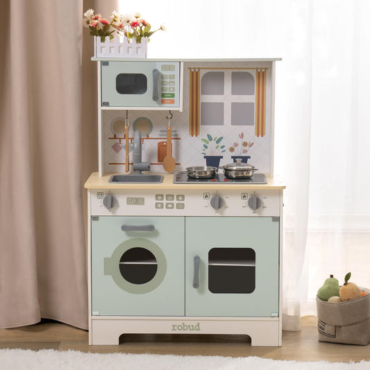 Robud Wooden Kids Play Kitchen Set - Fresh Garden