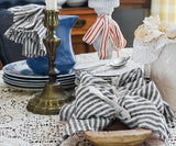 Black Pinstripe Linen Napkins - Set of 4, 8 & More