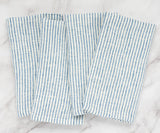 Blue Linen Striped Napkins