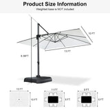 PURPLE LEAF Patio Outdoor Large Umbrella Square and Rectangular Cantilever Yard Sun Umbrellas