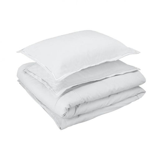 400TC Luxurious Single Embroidery Cotton Sateen Solid Bedding Bundle