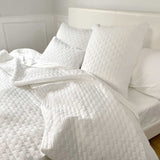 Melange Bamboo Cotton Quilted Coverlet - Snow