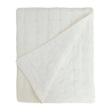 Plus-Stitch Linen Bed Coverlet
