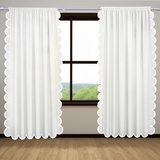 Allena Cotton Scallop Embroidery Curtain (Set Of 2)