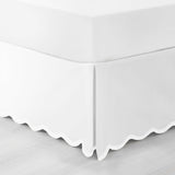 400TC Applique Scalloped Cotton Scallop Embroidery Tailored Bed Skirt