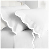 400TC Applique Scalloped Embroidery Cotton Pillowcases (Set Of 2)