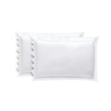 Ashley 400TC Cotton Traingle Embroidery Sateen Solid Pillowcases (Set Of 2)