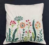 Blossom Greenery Embroidery Pillow Cover (Set of 1)