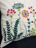 Blossom Greenery Embroidery Pillow Cover (Set of 1)