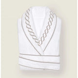 Chain Embroidered Cotton Bath Robe