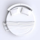 400TC Cotton Luxurious Triple Embroidery Sateen Solid Round Duvet Cover Set