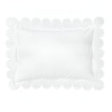 Allena 400TC Cotton Scallop Embroidery Sateen Solid Pillow Sham