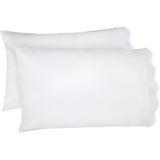 400TC Cotton Scallop Embroidery Sateen Solid Pillowcases (Set Of 2)