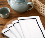 Black Embroidery Napkins - Line Design