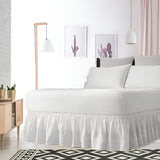 400TC Sateen Solid Cotton Double Embroidered Wrap Around Bed Skirt