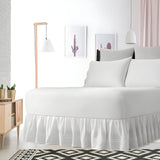 400TC Sateen Solid Cotton Double Embroidered Gathered Bed Skirt