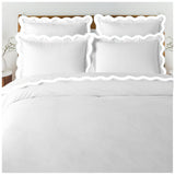 400TC Applique Scalloped Embroidery Cotton Duvet Cover Set