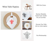 White Wedding Napkins - Victorian Napkins