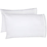 400TC Embroidery & Border Cotton Sateen Solid Pillowcases (Set Of 2)