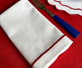 Red Embroidery Napkins- Line Design