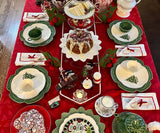 Red Embroidery Napkins- Line Design