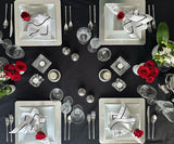 Black Embroidery Napkins - Line Design