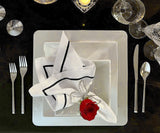 Black Embroidery Napkins - Line Design