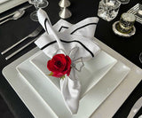 Black Embroidery Napkins - Line Design