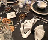 Black Embroidery Napkins - Line Design
