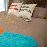 Merry Christmas Green Text Pillow Cover (Set of 1)