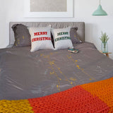 Merry Christmas Green Text Pillow Cover (Set of 1)