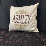 Personalized Name Wine Gold Throw Pillow Cover (Set of 1)