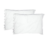 400TC Reverse U Shape Embroidery Cotton Solid Pillowcases (Set Of 2)